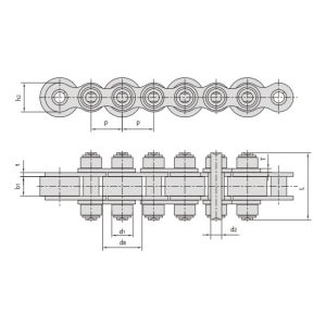 transportne verige z velikimi valji