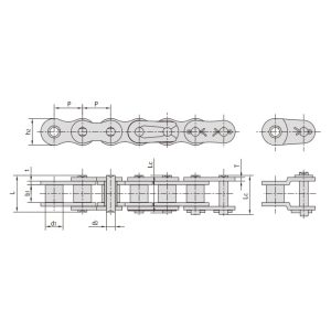visoko trdne, visoko obremenljive valjčne verige z majhnim razmakom