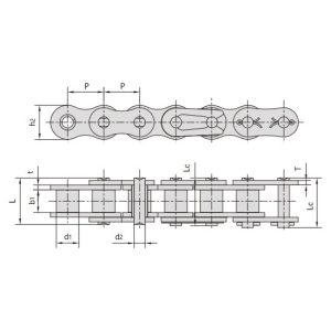 cinkirana valjčna veriga s kratkim razmakom