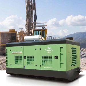 na drsniku nameščen dizelski rotacijski vijakasti zračni kompresor